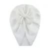 Cotton Frosted Bowknot Baby Indian Hat Kids Rands Solid Winter Warm Hat Hat Nyfödd söt Twist Bow Beanie Hair Accessories