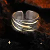 Cluster Rings Men's Retro Silver Meteor Trendy Personality Open Ring Gift JZ0082