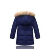 Down Coat 2021 Nouveaux garçons hiver longs vestes d'extérieur manteaux de mode grand col de fourrure épais chaud blanc canard vers le bas pour les enfants J231115