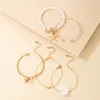 Charm armband meetvii 5st/sätter lyxiga pärlstenblommor för kvinnor sommarstjärnor hjärta blank kristallband smycken