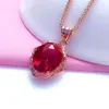 Pendentifs Breloque de luxe en or violet 585, pendentif rubis, mode classique plaqué Rose 14K, collier, bijoux de mariage pour femmes, cadeau