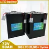 Batterie Lithium Titanate 72V, 50ah, 20000 Cycles, BMS 80a intégré, pour stockage d'énergie, Scooters, camping-car, onduleur solaire domestique