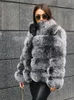 FUR FUR FUA FAUX Winter Kurtka damska prawdziwy futra stojak na kołnierz High Street Coat Real Jacket's Płaszcze w promocji wgluvf fur 231115