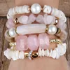 Strand RH Mode Bohême Perlé Bijoux Grand Coude 5 pc Pile Pierre Bracelets Ensemble Pour Les Femmes Festival Cadeau