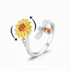 Bandringe Einstellbare Spinning Sunflower Anti Stress Ring Für Frauen Drehbare Schmerzlinderung Zappeln Modeschmuck 231114