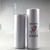 Reto não cônico 15 onças 20 onças 30 onças sublimação skinny tumblers com tampa palha em branco caneca de café cilindro garrafa de água a vácuo Ijahe