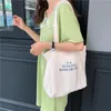 Avondtassen vrouwen canvas schoudertas letters printen dames casual handtas bakken eco herbruikbaar katoenen linnen winkelen reizen strand