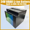 24V 60AH 800W 1000W 2000W LI-ION مدمج BMS 40A 60A 80A LITHIUM ION BUTTION