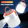 Linterna de camping Linterna de camping solar 6 modos Tipo-C USB Lámpara de tienda portátil solar Linternas LED para puesto de mercado nocturno al aire libre Luz de emergencia Q231116