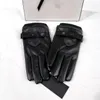 Gants en cuir Gants de créateur Cinq doigts Gants d'hiver chauds pour femmes Noir Automne et hiver Gants en cuir d'extérieur en polaire