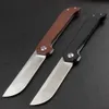 Toppkvalitet Flipper Folding Knife 14C28N Satin Blade G10/Micarta Handle Outdoor Camping Vandring Boll Bearing Fast Open Mapp Knives