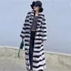 Cappotto da donna in pelliccia di coniglio finta lontra per donna moda lunga 100 vera giacca in pelle naturale inverno caldo tendenza abbigliamento per ragazze 231115