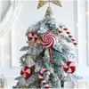 Décorations de Noël Décorations de Noël Mix Mignon Noël Candy Canes Lollipop Tree Balls Ornement Suspendu Décoration de la maison 2023 Navida Dh0Ri