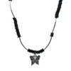 Hänge halsband koreanska mode diy fjäril halsband söt choker unika pärlor vintage kvinnor egirl smycken punk accessoar goth