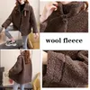 Damenjacken Frauen Frühling Lamm Fleece Pullover Mantel weiblich verdicken warme Jacke lose lässig Allgleiches dickes Fell ein Plüsch Cardigans 231115