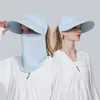 Chapeaux à large bord protection du cou visage couverture soleil femmes chapeau été casquette d'équitation en plein air femme-sensation crème solaire