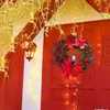 Рождественские украшения Элегантный красный венок Шампанское Золотое украшение для окна, двери, стены 231115