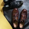 Kleidschuhe Herren Vintage Hochzeit Luxus Echtes Kuhleder Handgefertigt Bequem Weich Herbst Business Männlich