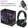 Aurberi per cellulari TV Cumo Bluetooth Headphon wireless con microfono USB Adattatore USB Rumore a annullamento di basso pieghevole stereo per TV Earphone 230414