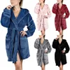 Damen-Nachtwäsche, Fleece-Bademäntel mit Kapuze, Pijamas, Damen-Bademantel, leichte, weiche Plüsch-Flanell-Nacht