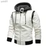 Piumino da uomo Parka Autunno Inverno Bomber Giacca in pelle da uomo Scorpion Ricamo Giacca con cappuccio PU Pelle Moto Uomo Ryan Gosling Drive JacketL231115