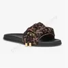 المصممين الفاخرين صندل Sandals Slippers Men Women Fashion Fashion Fashion Fashion Graphy Classic Floral Brocade Slides Leather Cowhide Cross Wide Wide Slides Slides Beach With Box