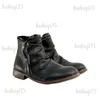 Buty 2022 Autumn/Winter Nowy okrągły kwadratowy piętę podwójna strona zamek błyskawiczny Krótkie buty Kobiety Martin Boots Women Kobiety T231115