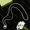 New Long Chain Pendant Necklaces Pearl Double Letter Necklace Designer Golden Silver Sweater Necklaces