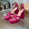 Slingback Mujer Mule Sandalias Bombas Gamuza 100% cuero real Diseñador de lujo dérmico Suela de mocasín Cadena trenzada Tacón de bloque Tamaño 35-42 con caja Bolsa para el polvo Verano para mujer