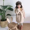 Piumino 2-12 anni Bambini Cappotto in pelliccia sintetica Colletto con risvolto per bambini Addensare Giacca calda Ragazze Cappotto lungo Inverno Bambini ragazze Capispalla casual J231115