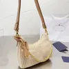 Ontwerper Raffia stro gehaakte schoudertas Zomer handtas dames heren geweven strandvakantie draagtas lederen crossbody mode handtassen schouderriem Tas met klep