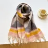 Scarves Abstract Geometric Lines Tassel Blanket Thick Pashmina Winter Warm Shawl Wrap Cashmere Scarf Women Neckerchief Poncho Stoles