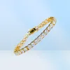 Bracelet LQL 1 Row Silver Gold A Cubic Zirconia Pavé Tous Iced Out Tennis Bling Lab CZ Bracelet Bracelet GiftParty KKA35088501275