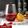 Wine Glasses 16oz Plastic Stemless Wine Glasses Disposable Heavy Duty Unbreakable Clear Plastic Wine Glasses Recyclable Shatterproof Reusable Q231115