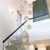 Kroonluchters Noordse ontwerp Trap Kroonluchter moderne hangers verlichting indoor restaurant vrijetijdslamp chroom bal schaduw hanger