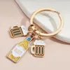 Unique Beer & Wine Cup Charm Keychain - Perfect for Car Keys & Beer Festivals 10Pcs/lot