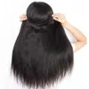 Dantelli peruk insan saç demetleri 1 3 4 parça kadınlar için brezilya düz örgü doğal siyah 12a i 231115
