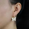 Dangle Earrings 2023 Arrived Gold Silver Color Butterfly Charm Women Girl Jewelry Micro Pave Clear Cz Drop