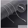 Chaînes 1mm 925 Sterling Sier Lien Chaînes Colliers Pour Femmes Pendentif Homard Fermoirs Rolo Chaîne Mode Bijoux À Bricoler Soi-Même Accessoires 16 18 2 Dhyxv