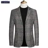 Herenjassen 2023 Mode Nieuwe Heren Casual Boutique Business Plaid Slanke Formele Pak Jurk Blazers Jasje CoatL231115