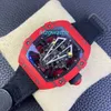 BBR Süper Hafif Spor Tourbillon Saat TPT Kuvars Karbon Fiber Kılıf Derecesi 9 Sertlik Safir Ayna 43.5 Gram Kauçuk Örgülü Velcro Bant 27-03