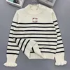 Vestes pour femmes Designer Luxe Tricoté Stripe Pull Col Rond Pull Sweet Girl Age Réduire Laine Nouveau produit pour l'automne et l'hiver 2022 93GP