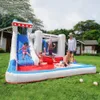 Toboggan gonflable en forme de requin pour maison de rebond d'eau, parc combiné pour enfants, saut de saut avec fosse à balles de piscine, château sec et humide, jeu en plein air amusant dans le jardin, fête d'anniversaire