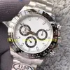 2 Color Mens Chronograph Watches Men 40mm Panda White Dial 116500 Ceramic Bezel CLEAN CAL.4130 Movement 904L Steel Ultra-thin 40mm x 12.5mm Sport Watch