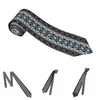 Nœuds papillon ethnique aztèque imprimé hommes cravate polyester 8 cm de large design tribal noir blanc bleu chemise accessoires cravate cadeau