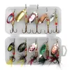 Ami da pesca Cucchiaio di metallo Spinner Lure 10 pezzi Set Spoonbait Crankbaits Wobblers per luccio Kit uncinetto Esca artificiale 231115