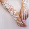 Knäskydd högkvalitativa strass fingerlösa handskar bröllopsfest inomhus dekoration prom sexig spetsblomma