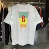 مصمم أزياء ملابس Tshirt الفاخرة رجال Tees Tees Trend العلامة التجارية Rhude Beauty Vision متابعة متعة Joyride مزدوجة الغزل