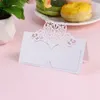 Bols 24pcs Table Nom Place Cartes Mariage Party Favor Decor Cut Design - Taille Large (Beige Doré)