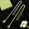 Nya långkedjiga hängar halsband Pärla dubbel bokstav halsband designer gyllene silver tröja halsband